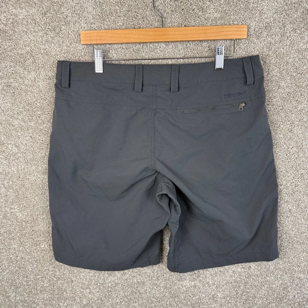 Marmot Mens Hiking Shorts Charcoal Grey Nylon Technical Outdoor Size 34‎